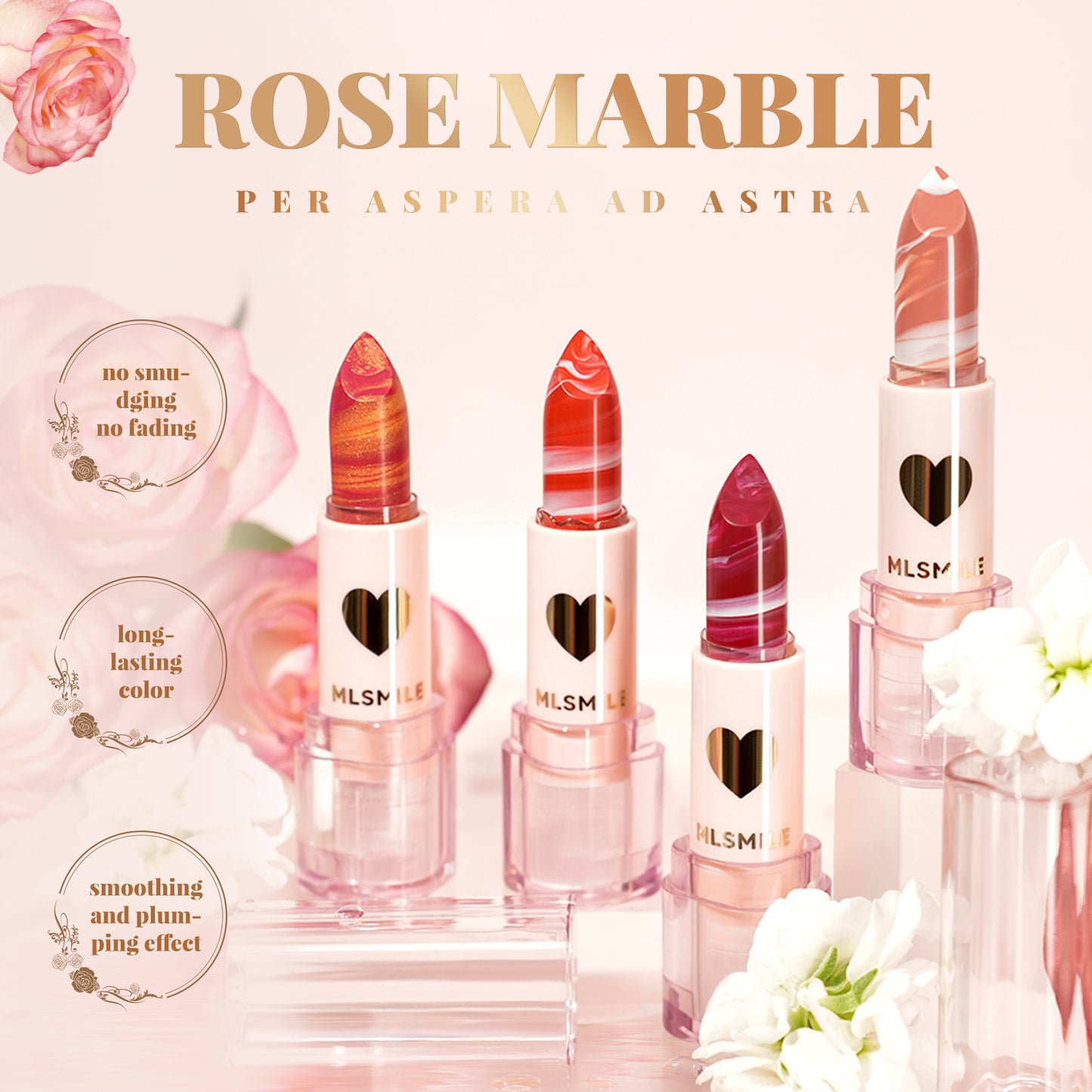 Marble Pattern Matte Lipstick 4 Colors