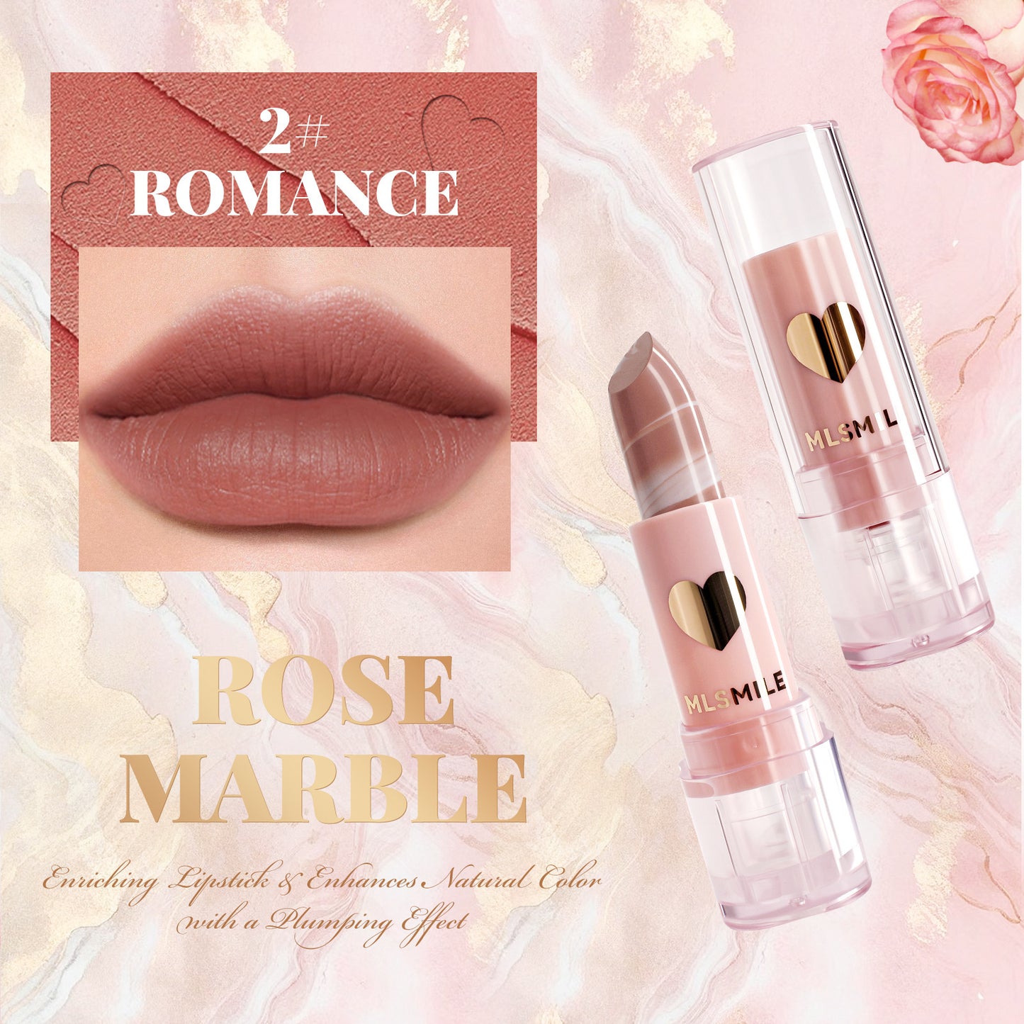 Marble Pattern Matte Lipstick 4 Colors